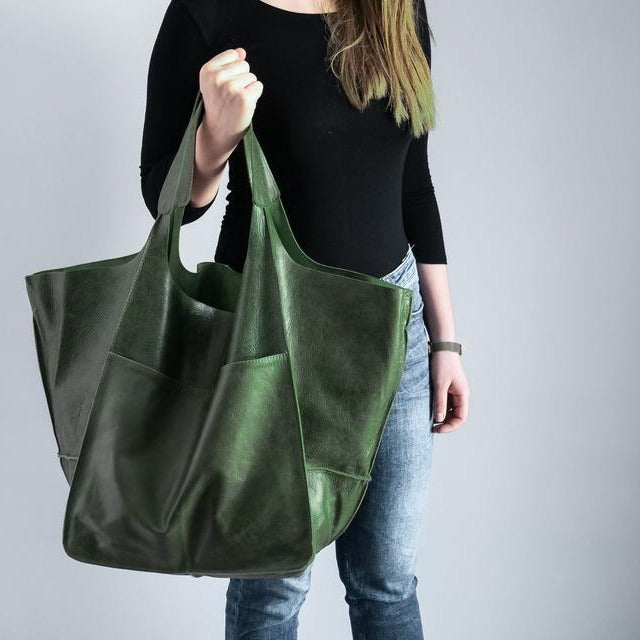 Simple Big Bag Soft Leather Large Capacity Shoulder Tote Bag