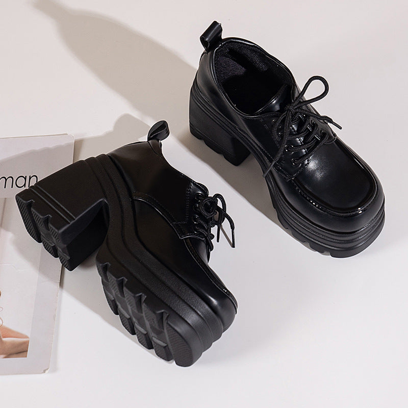 Platform British Style Lace-Up Wedges