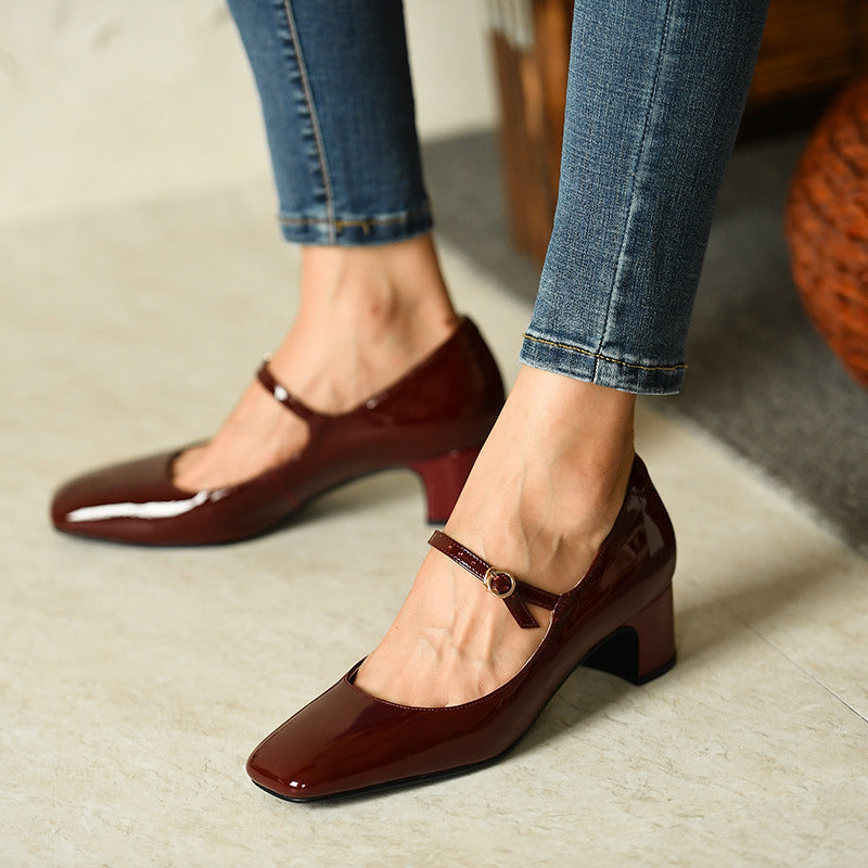 Women's Square-Toe Mary Jane Shoes