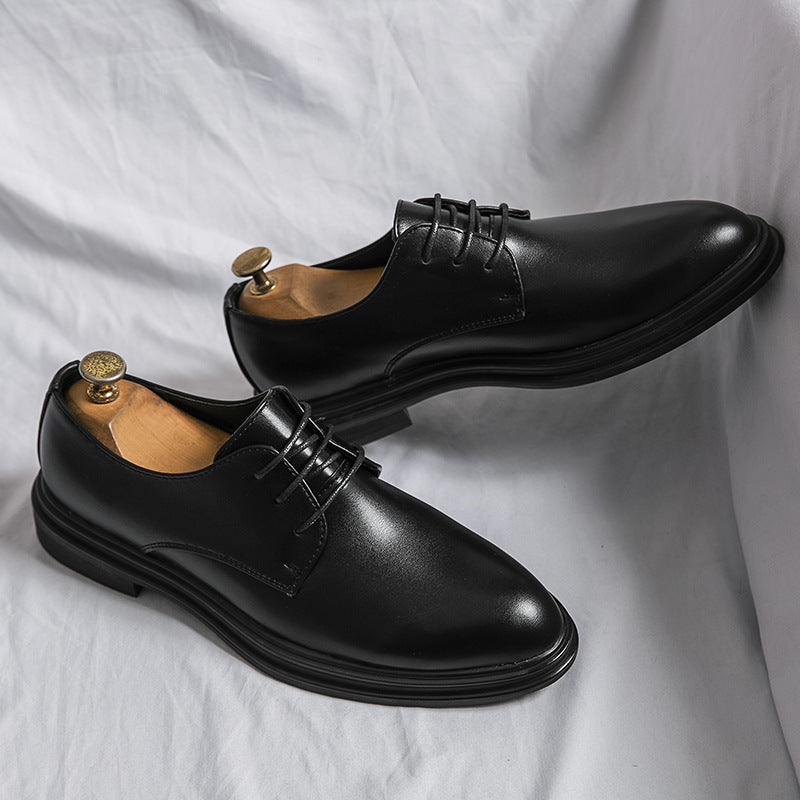 Men's Glossy Pointed Business Leather Shoes