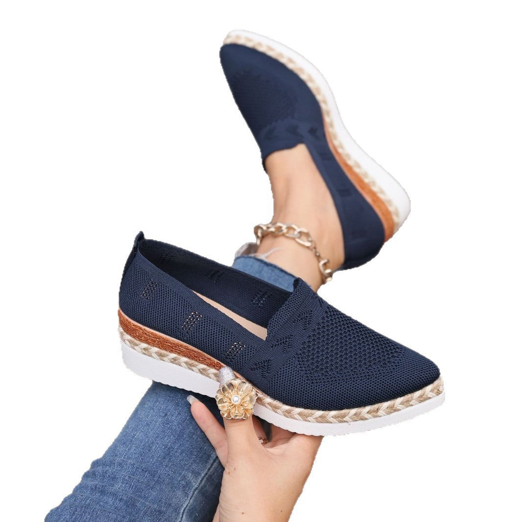 Women's Woven Platform Pointed-Toe Wedges