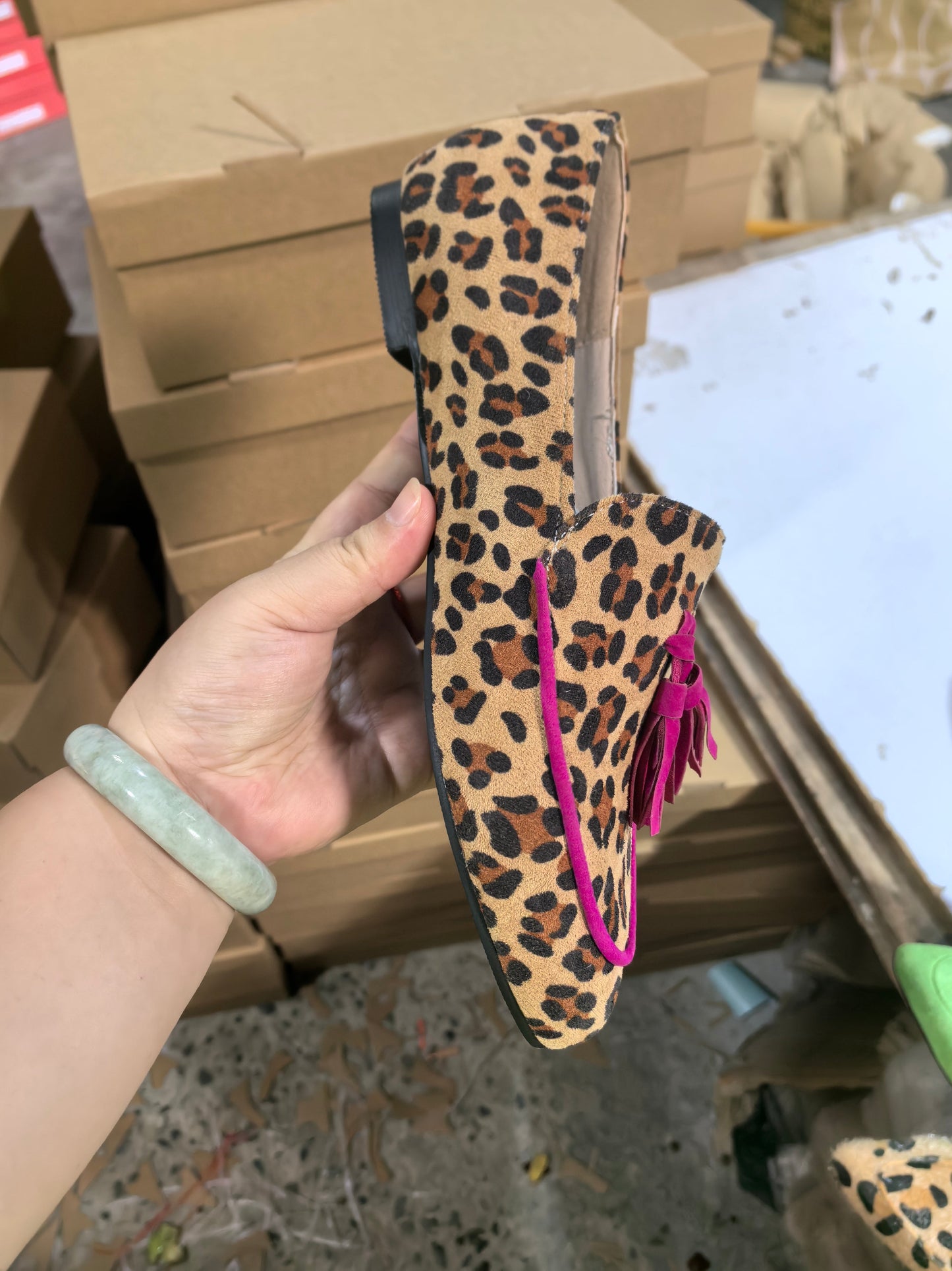 Tassel Leopard Print Round-Toe Loafers