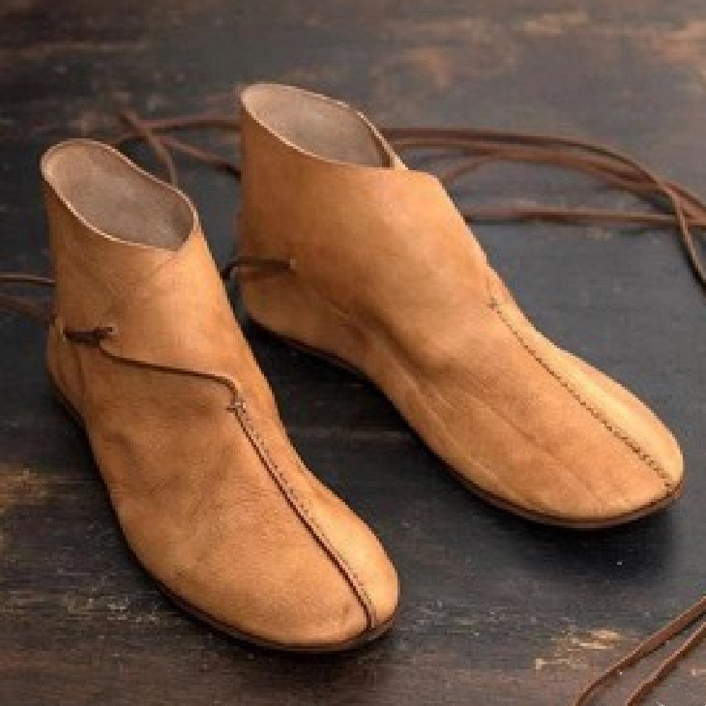 Men's Lace-Up Round-Toe Ankle Boots