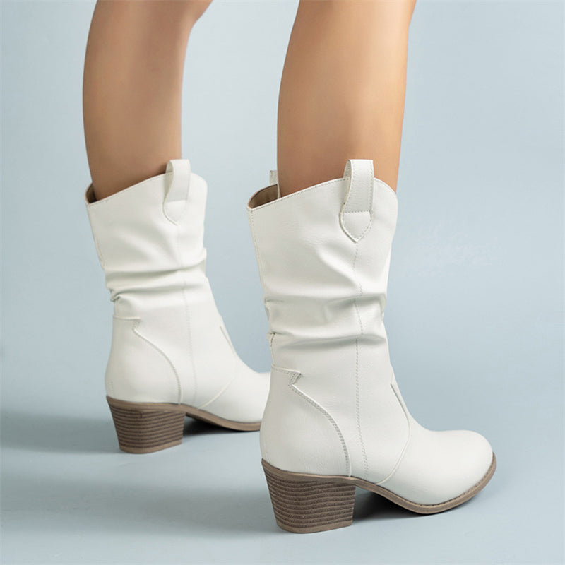 Women's Vintage Western Mid-Calf Cowboy Boots