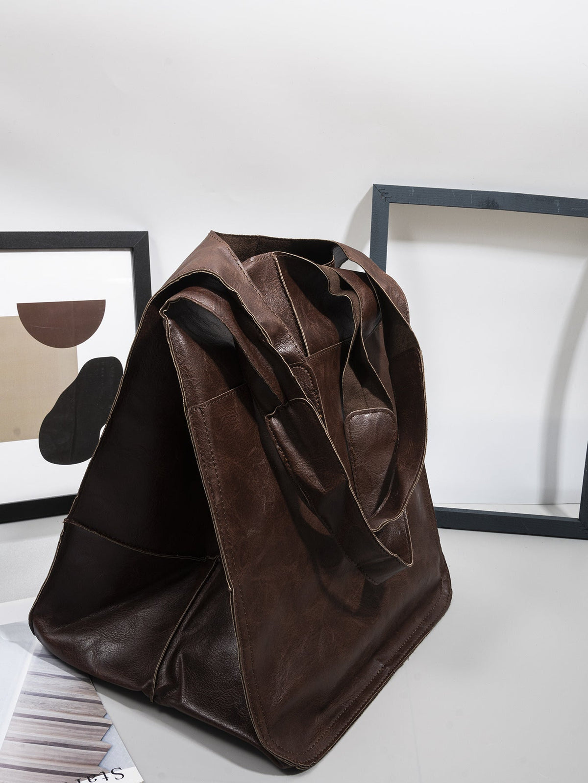 Simple Big Bag Soft Leather Large Capacity Shoulder Tote Bag