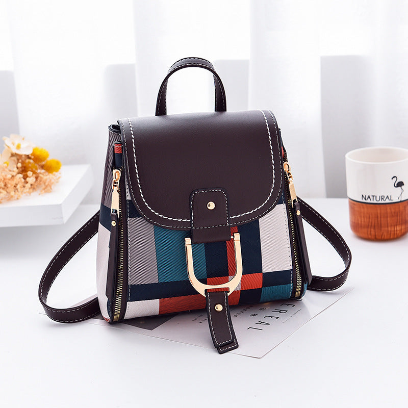 Women's PU Plaid Crossbody Bag