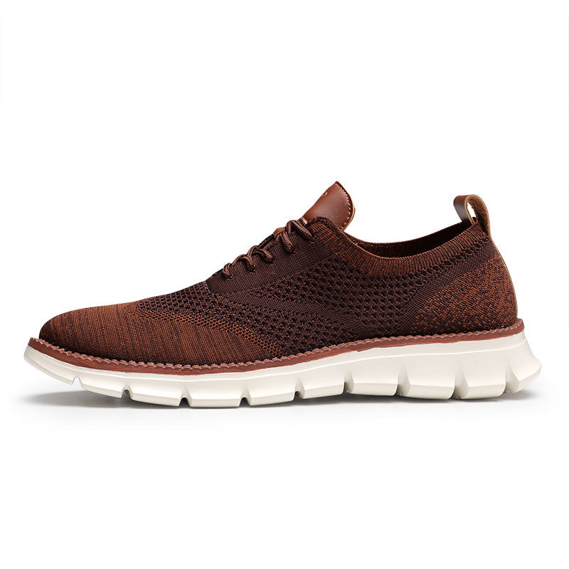 Men's Knitted Lace-Up Casual Sneakers
