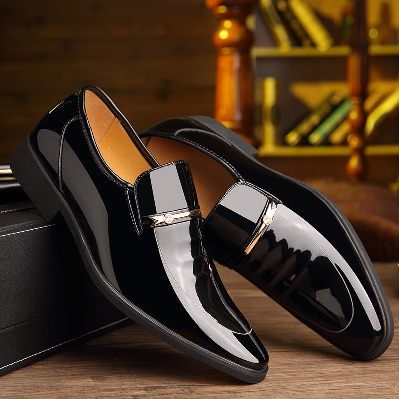 Men's Pointed Patent Leather Shoes
