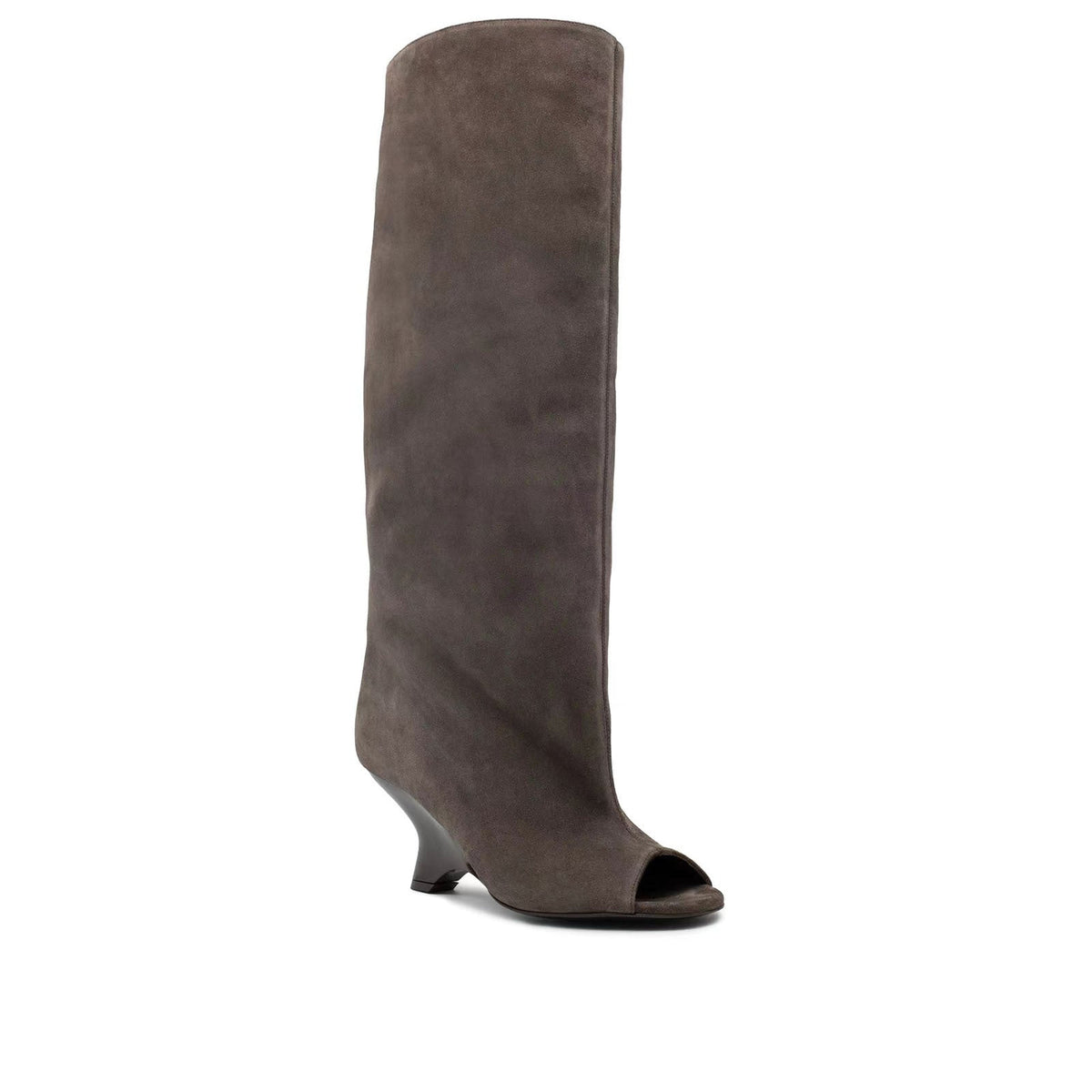 Women's Peep Toe Wedge Suede Boots