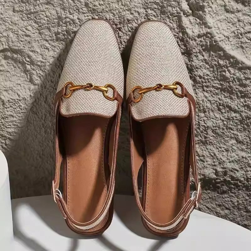 Beach Wedge Sandals in Brown