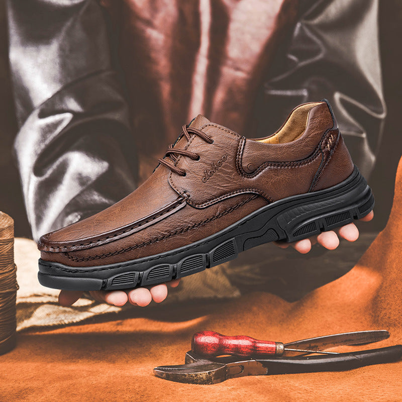 Men's Handmade Stitching Casual Leather Shoes