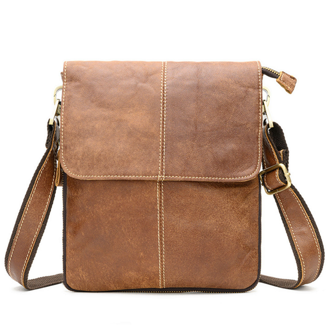 Men's Leather First Layer Cowhide Messenger Bag