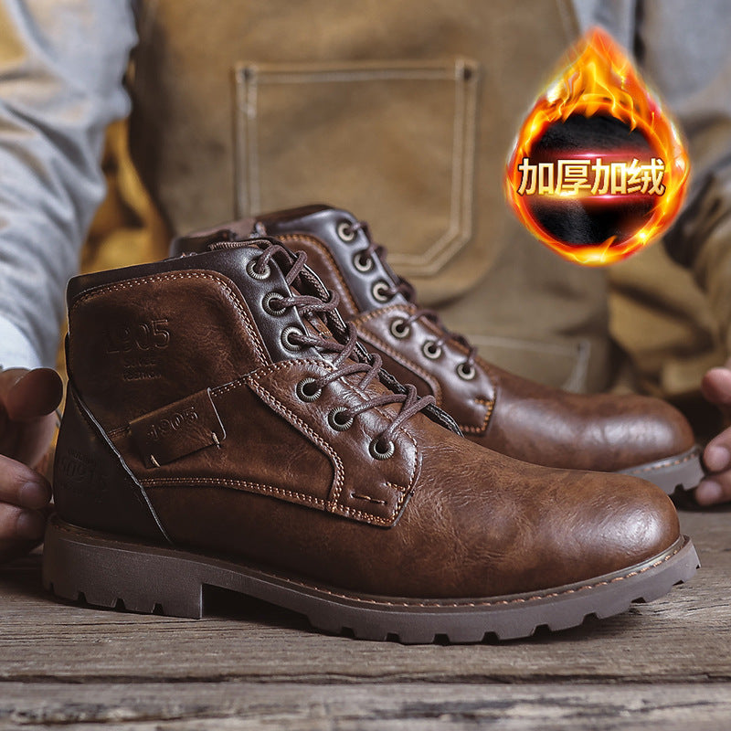 Men's Retro British Style Leather Boots