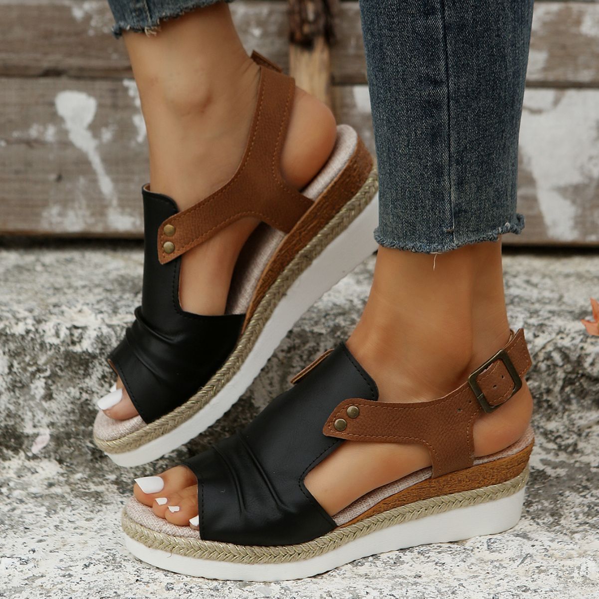 Women's Fish Mouth Wedge Sandals