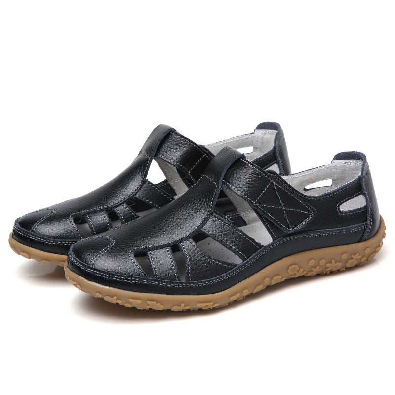 Women's Handmade Retro Soft Sole Leather Velcro Casual Shoes