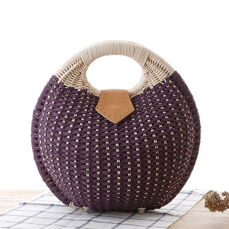Women's Woven Rattan Travel Handbag Travel Bag