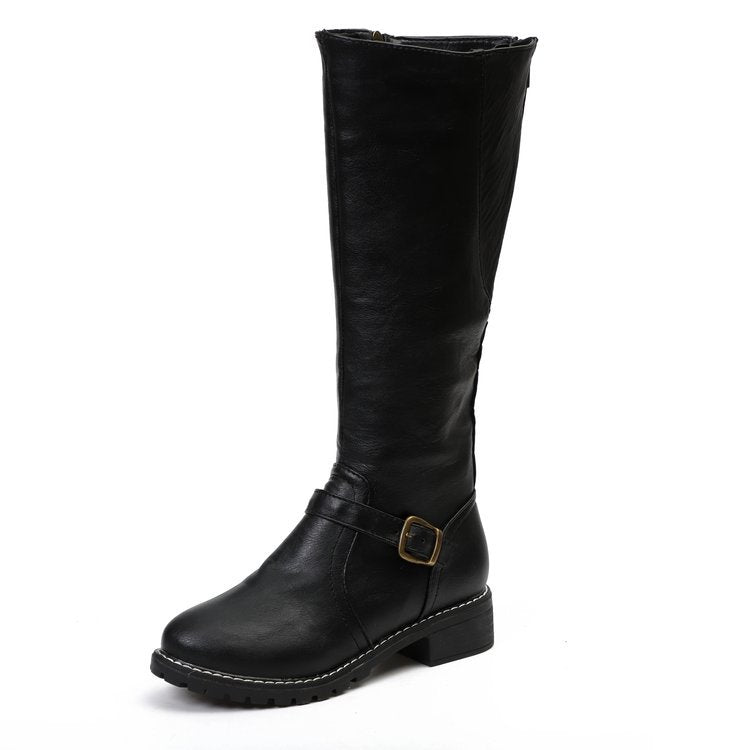 Knight Knee-High Buckle Boots