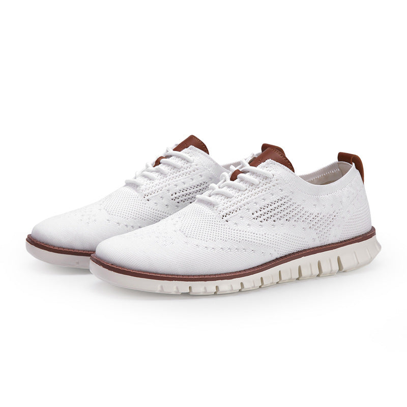 Men's Knitted Lace-Up Casual Sneakers