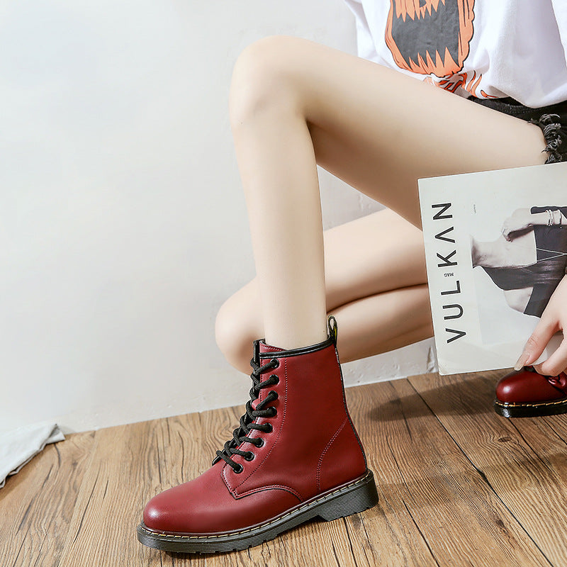 British Style Martin Boots Thick-soled Mid-tube