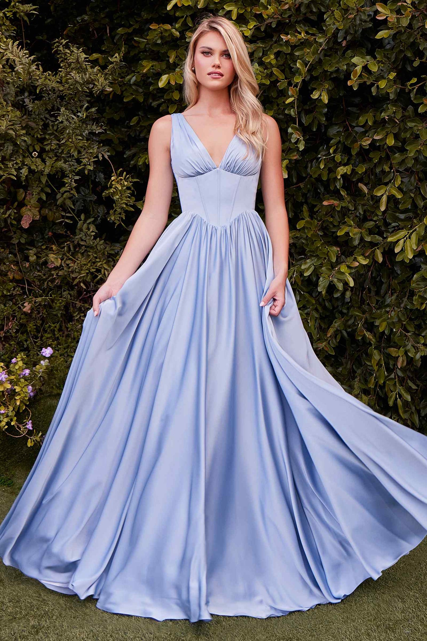 Ladivine 7447 Dress A-Line Soft Satin Gown