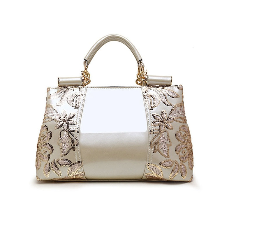 Women's Embroidered Floral Shoulder Handbag
