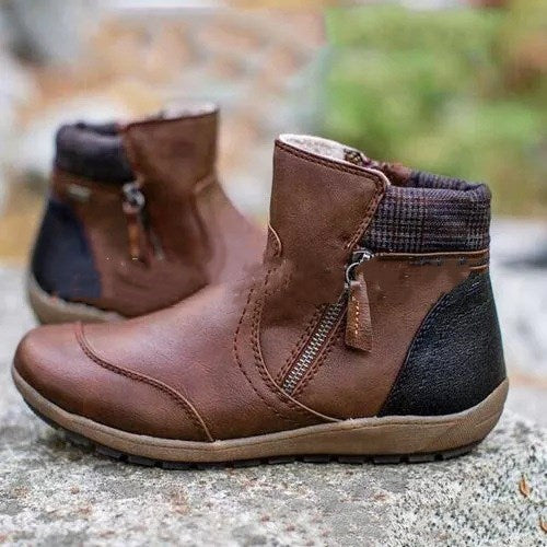 Women's Double Zipper Snow Boots
