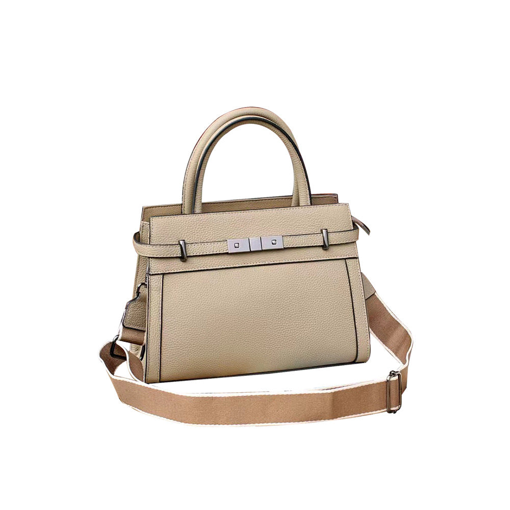 Square Genuine Leather Shoulder Travel Bag
