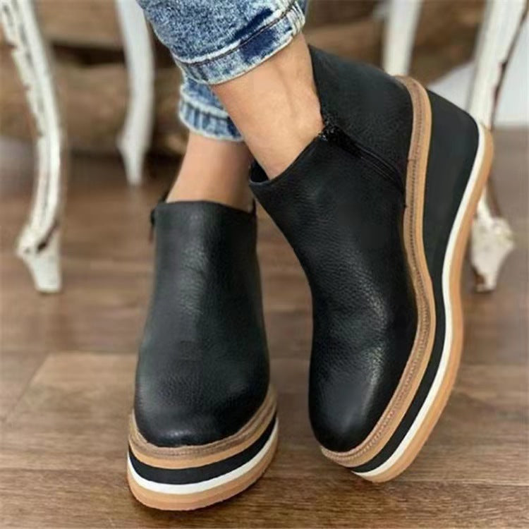 Women's Low-Tube Wedge Boots