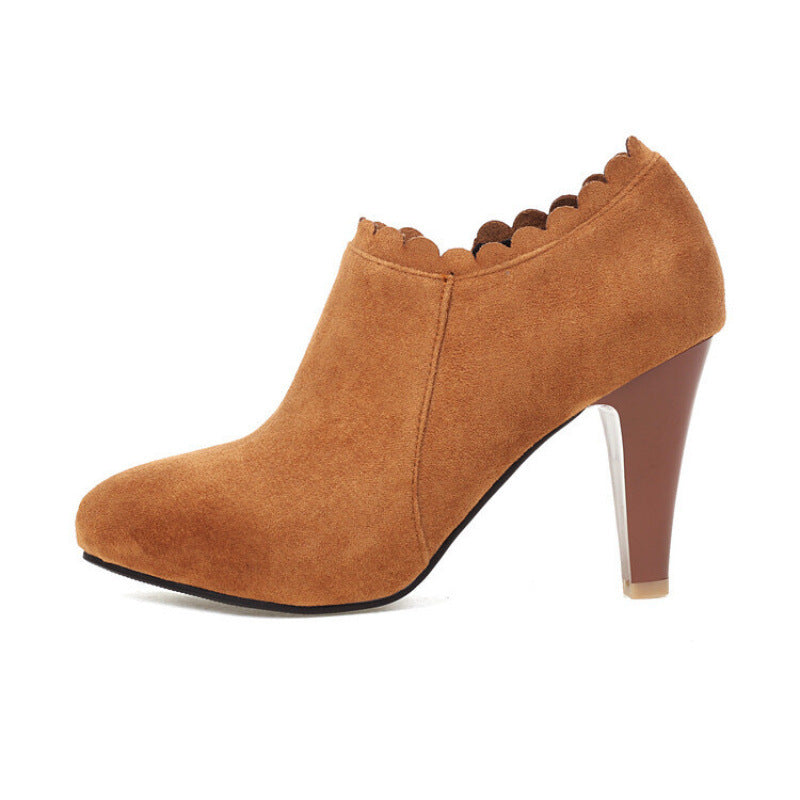 Women's Chunky Heeled Deep-toe Flats