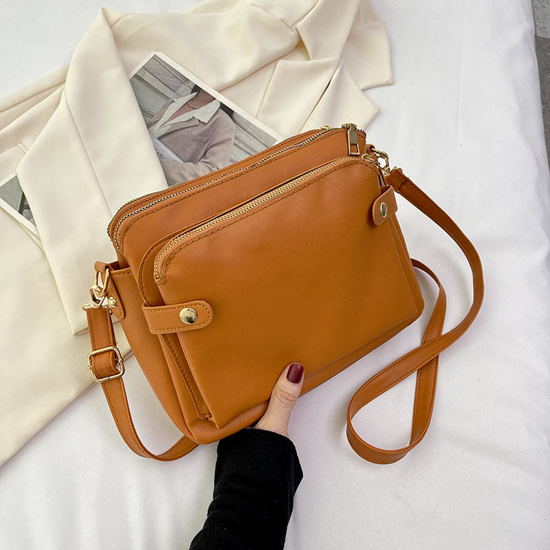 Retro Multi-layer Large Capacity Shoulder Messenger Bag Travel Bag