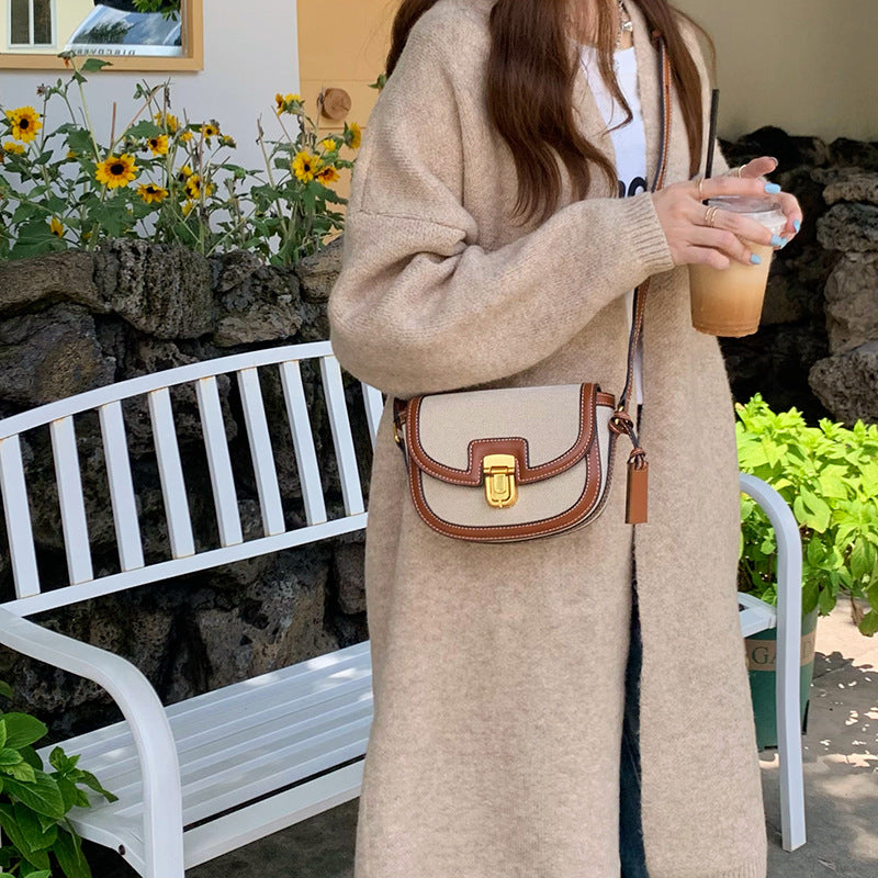 Women's Canvas Contrast Color Travel Bag