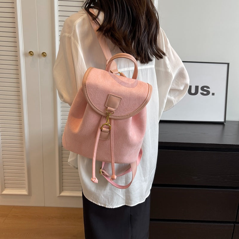 Women's Casual Niche Design Suede Backpack
