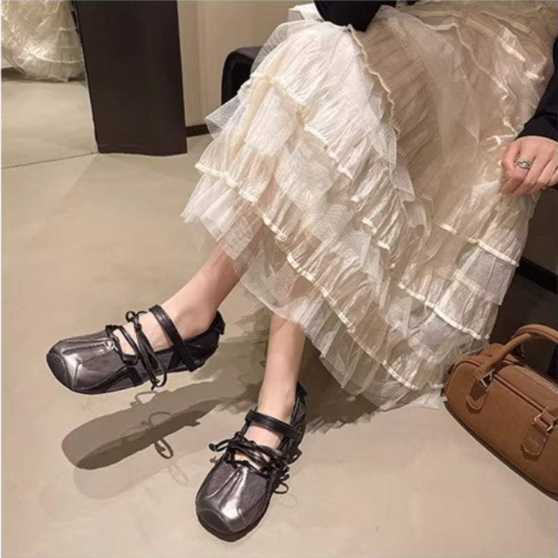 Women's French Style Vintage Mary Jane Ballet Flats