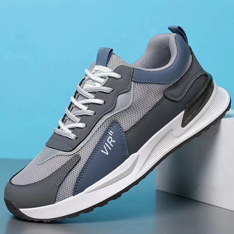 Men's Color Block Mesh Lace-Up Sneakers