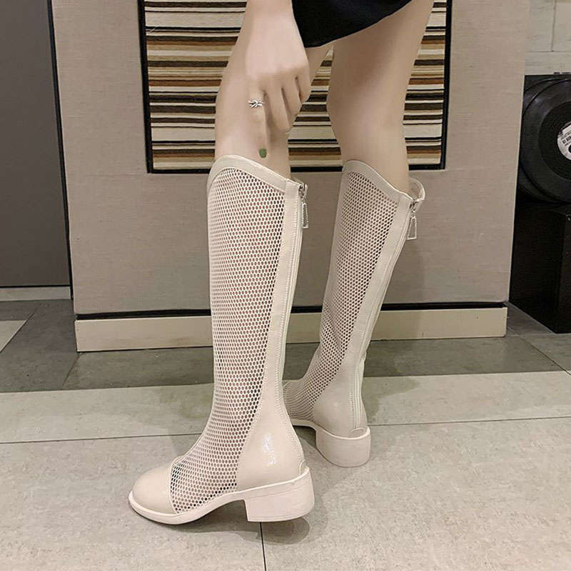Women's Thin Mesh Long Skinny Knight Boots