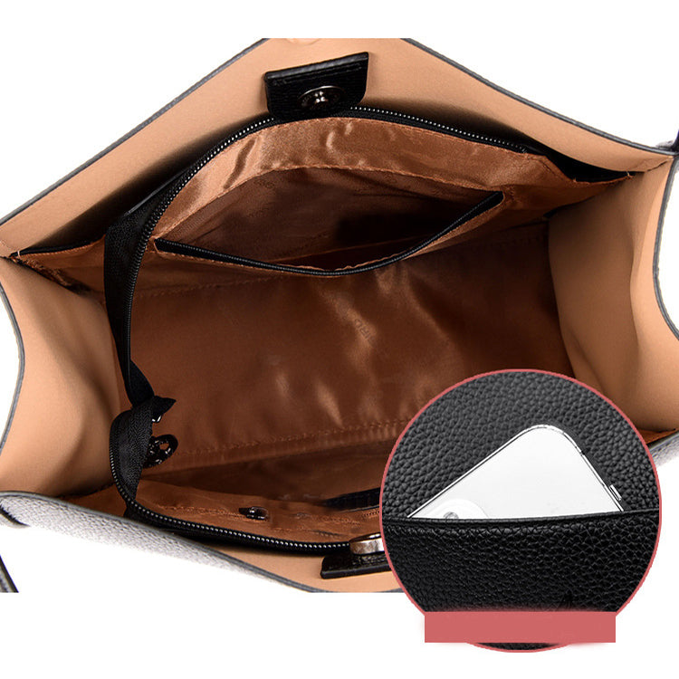 Women's Solid Color Large Capacity Crossbody Bag