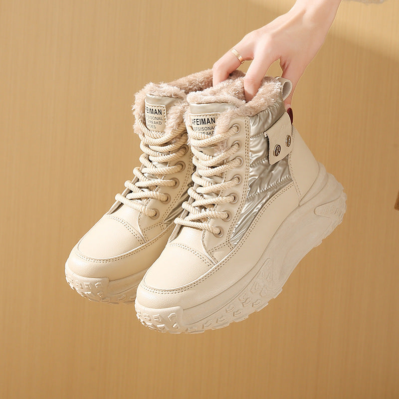 Fleece-Lined High-Top Windproof Boots
