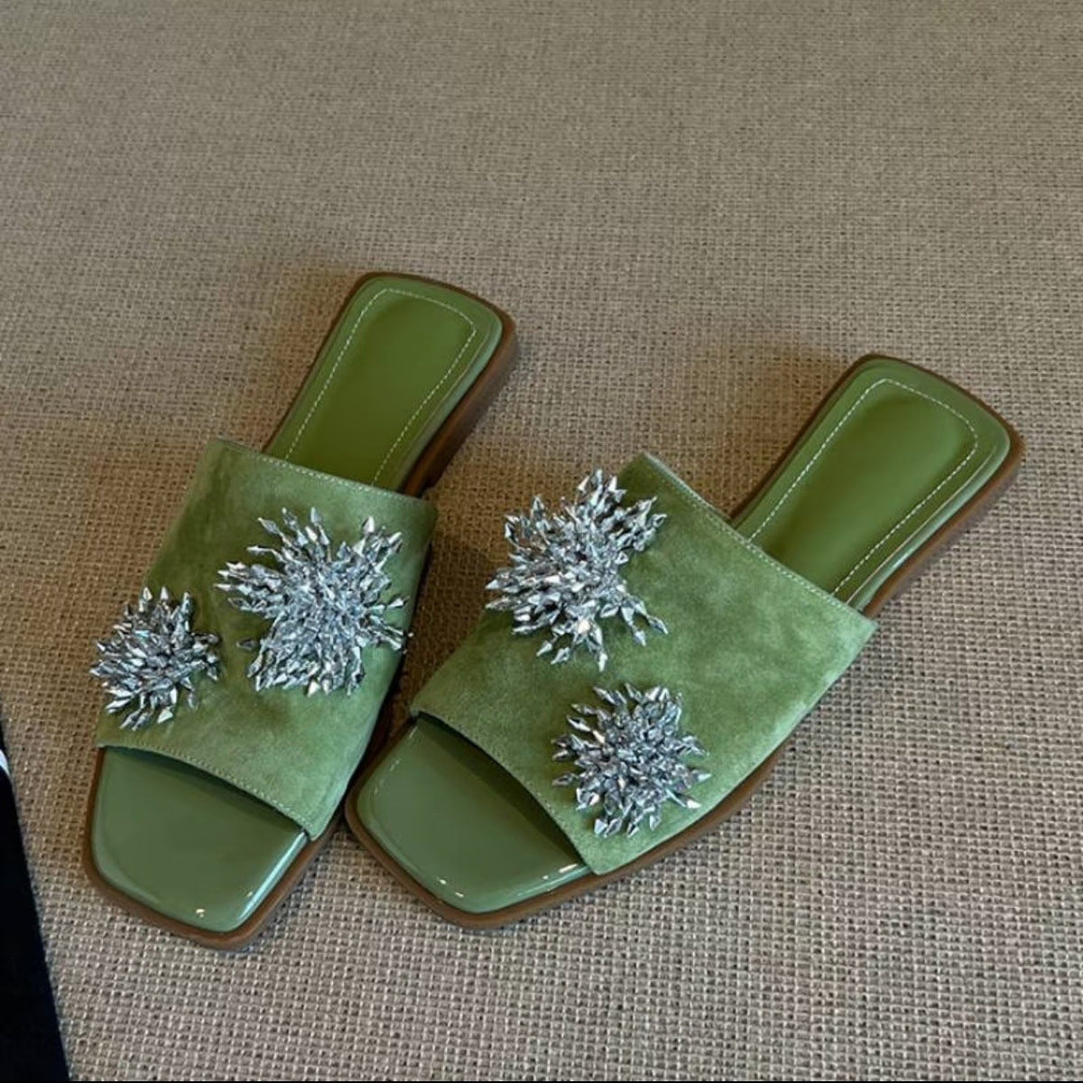 French-Style Embellished Flat Loafers