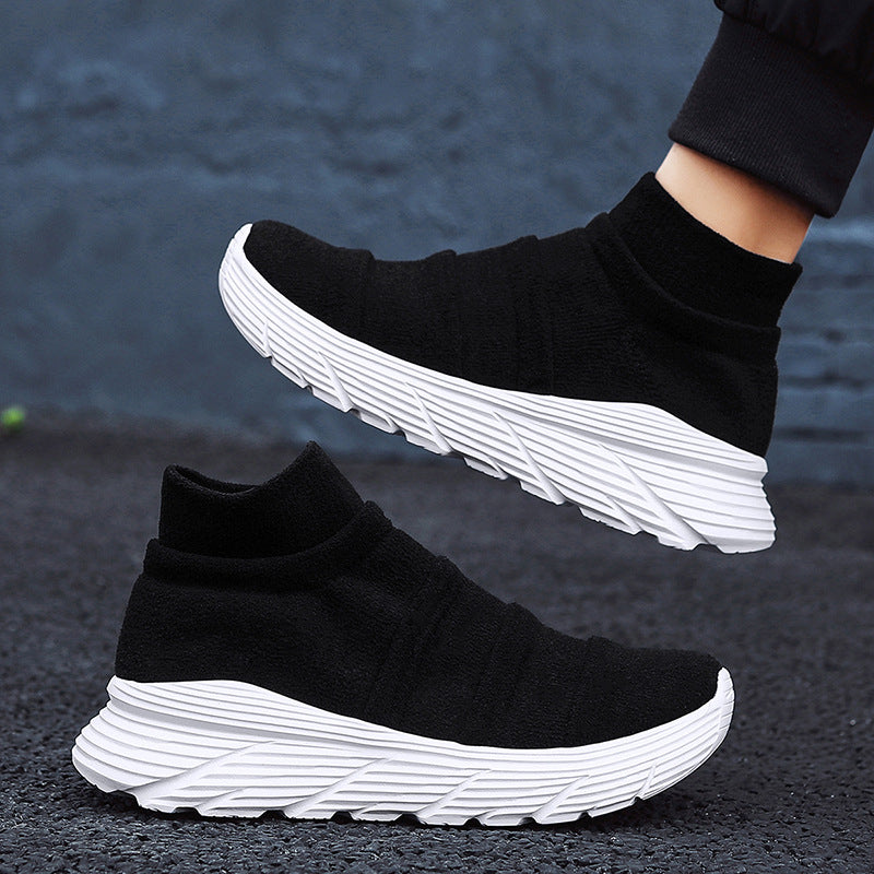 Fly-knit Mesh Slip-On Heels