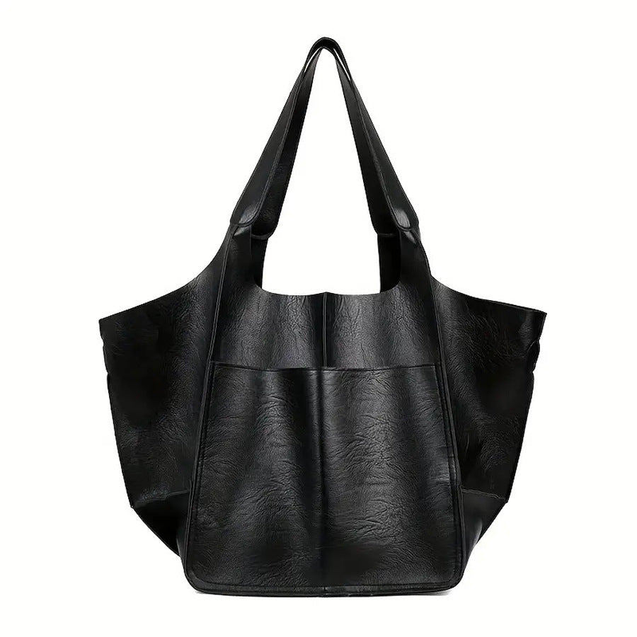 Women's Simple Soft Leather Large Capacity Handbag Travel Handbag
