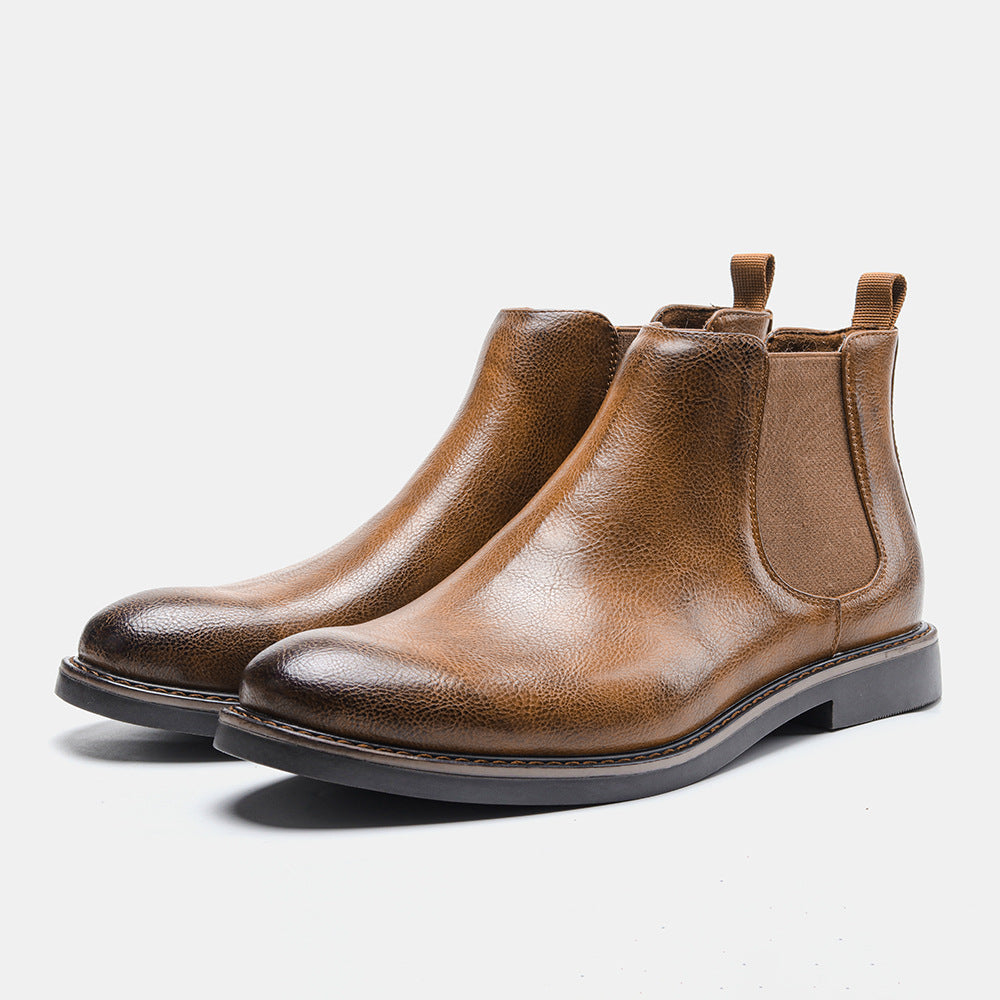 Men's British Rub-Color Retro Chelsea Boots