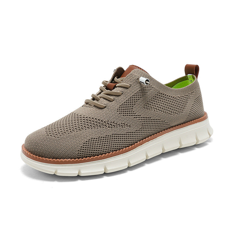 Men's Knitted Lace-Up Casual Sneakers