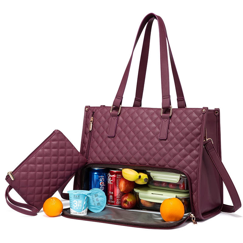 Women's Quilted Insulated Lunch Tote Bags