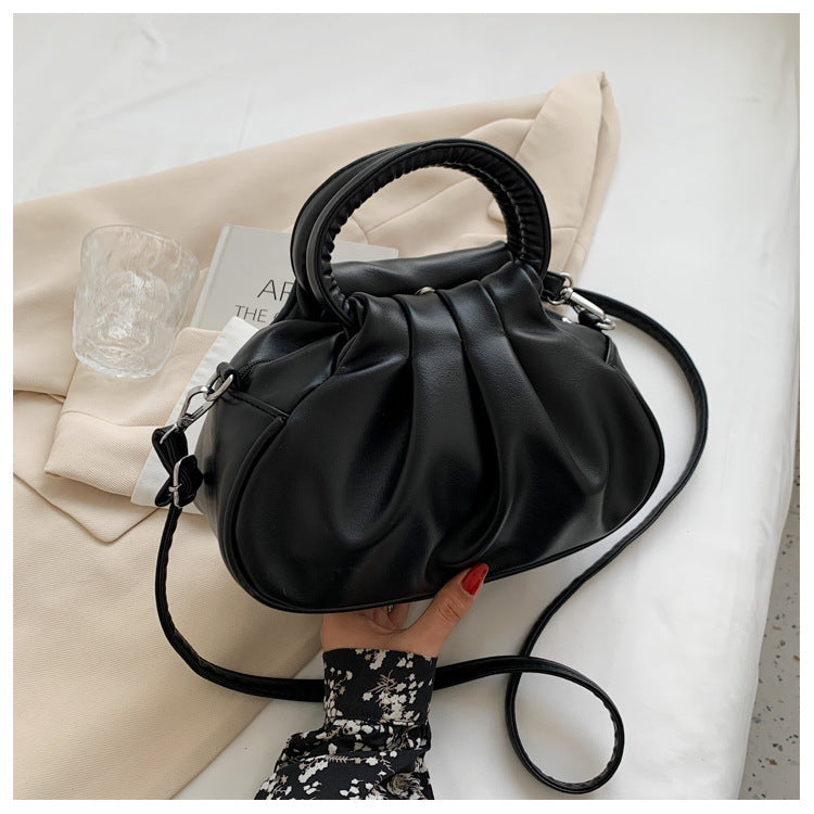 Women's Retro Pleated Shoulder Crossbody Bag