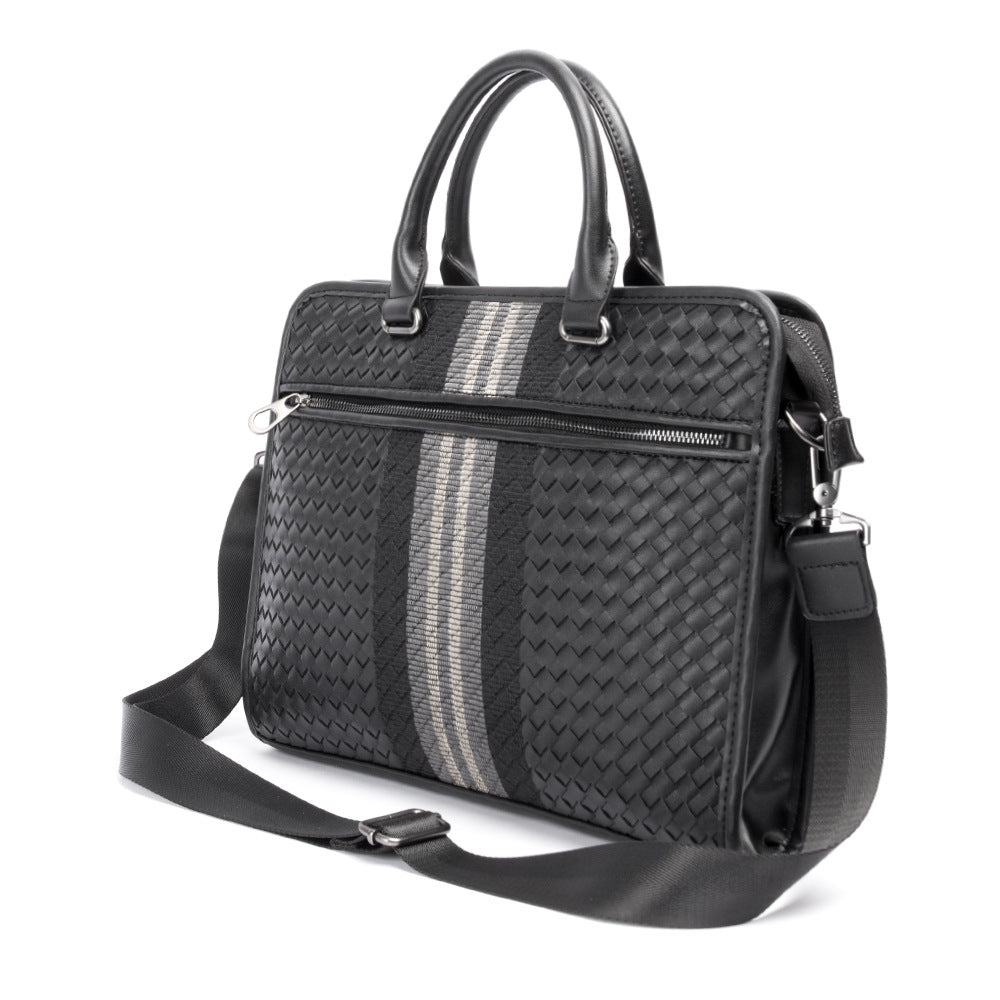 Men's Stitching Woven Business Casual Laptop Bag