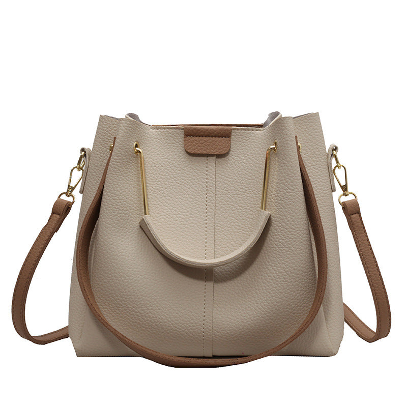 Women's Large-Capacity Textured Bucket Travel Bag