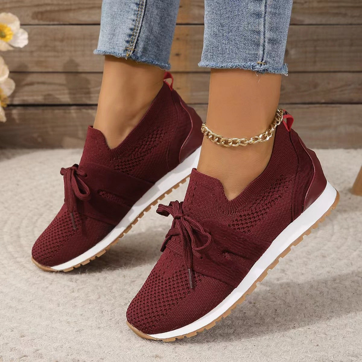 Women's Lace-Up Mesh Walking Wedges