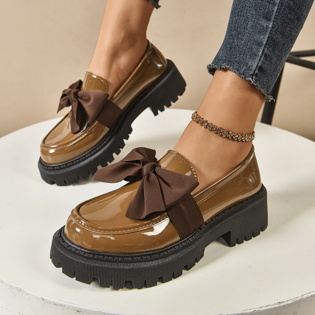 Women's Bow-Tie Loafer Shoes