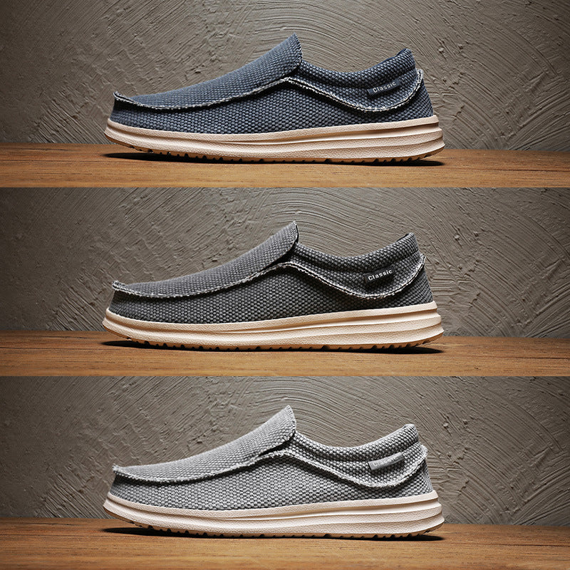 Men's Extended-Size Canvas Slip-On Flats