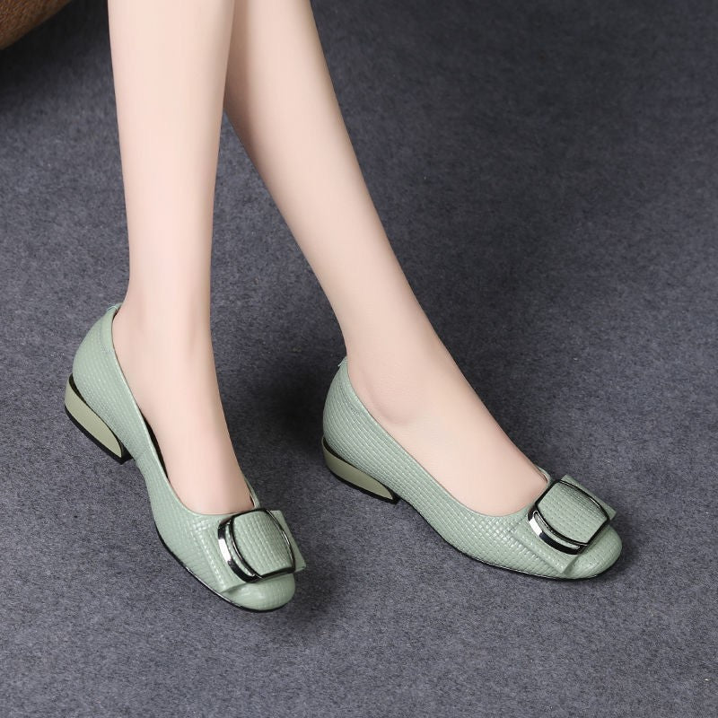 Women's Square-Toe Block Heel Shoes